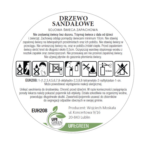 Drzewo sandałowe - świeca sojowa - 180 ml