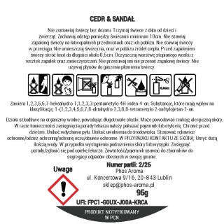 Cedr & Sandał - świeca sojowa - 120 ml