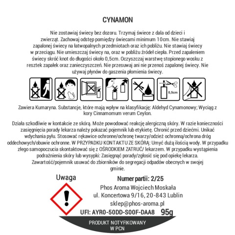 Cynamon - świeca sojowa - 120 ml