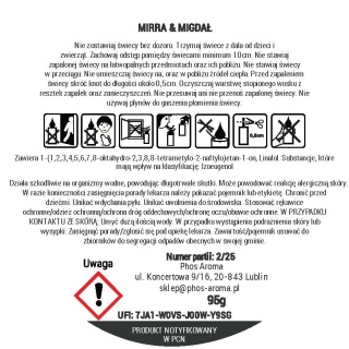 Mirra & Migdał - świeca sojowa - 120 ml