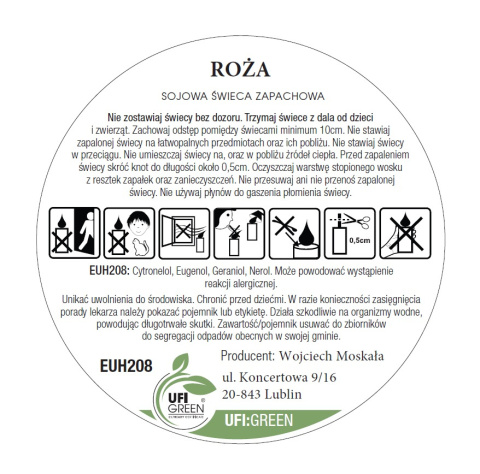Róża - świeca sojowa - 120 ml