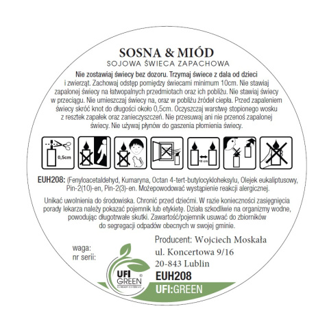 Sosna & Miód - świeca sojowa - 120 ml